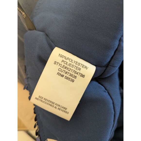 Navy Blue Sequin Strapless Tulle Party Dress Size 3 Prom Homecoming Speechless - Picture 9 of 11